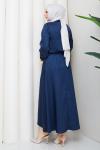 ŞERMİN TESETTÜR ETEKLİ TAKIM  Lacivert