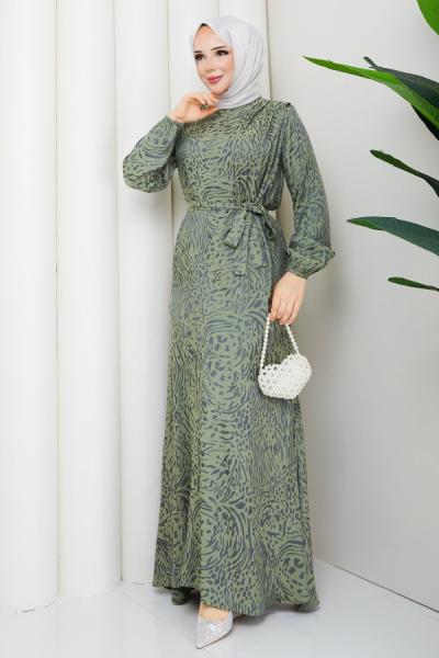 AYLİZ TESETTÜR ELBİSE Yeşil