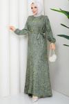 AYLİZ TESETTÜR ELBİSE Yeşil