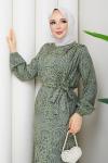 AYLİZ TESETTÜR ELBİSE Yeşil