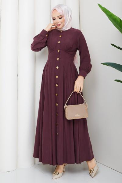 ŞİRİN TESETTÜR ELBİSE Mürdüm