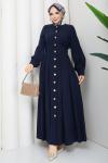 ŞİRİN TESETTÜR ELBİSE  Lacivert