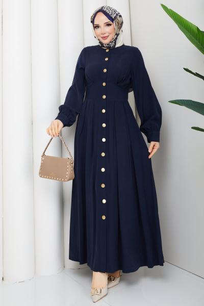 ŞİRİN TESETTÜR ELBİSE Lacivert