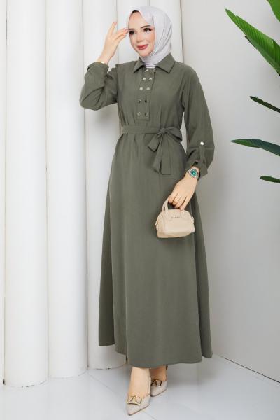 ZÜMRA TESETTÜR ELBİSE  Yeşil