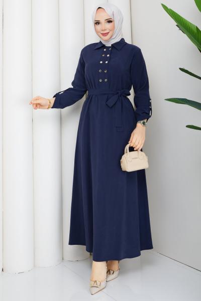 ZÜMRA TESETTÜR ELBİSE  Lacivert