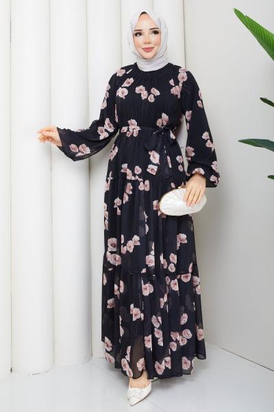 SANEM TESETTÜR ELBİSE Siyah