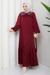 EBRAR TESETTÜR ELBİSE Bordo
