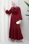 EBRAR TESETTÜR ELBİSE Bordo