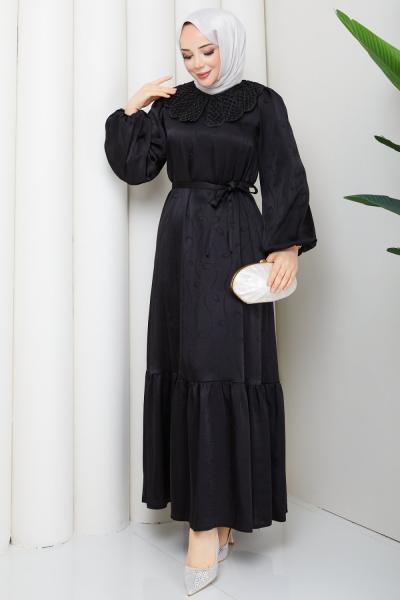 EBRAR TESETTÜR ELBİSE Siyah