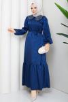 EBRAR TESETTÜR ELBİSE Lacivert
