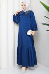 EBRAR TESETTÜR ELBİSE Lacivert