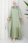 EBRAR TESETTÜR ELBİSE Yeşil
