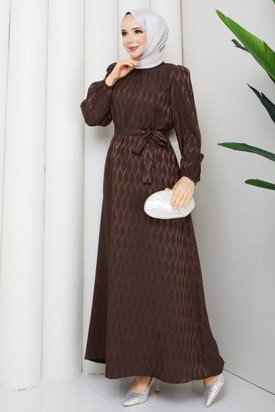 ŞULE TESETTÜR ELBİSE Kahve