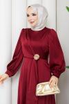 ALİYE TESETTÜR ELBİSE  Bordo