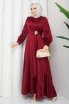 ALİYE TESETTÜR ELBİSE  Bordo