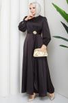 ALİYE TESETTÜR ELBİSE  Kahve