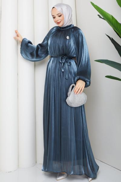 ŞAFAK TESETTÜR ELBİSE AçıkMavi