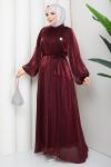 ŞAFAK TESETTÜR ELBİSE Bordo