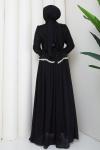 EVA TESETTÜR ABİYE ELBİSE Siyah