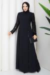 EYŞAN ABİYE TESETTÜR ELBİSE Siyah