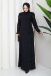 EYŞAN ABİYE TESETTÜR ELBİSE Siyah