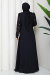EYŞAN ABİYE TESETTÜR ELBİSE Siyah