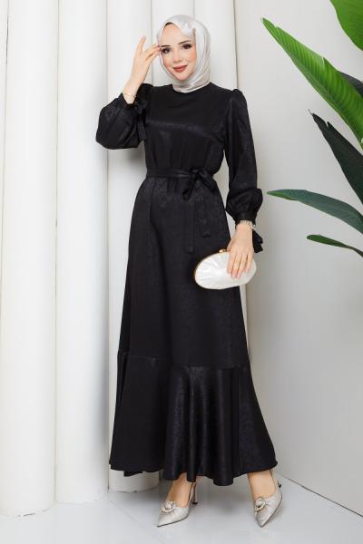GÖKÇE TESETTÜR ELBİSE Siyah