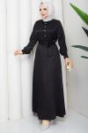 BELKIS TESETTÜR ELBİSE Siyah