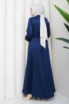 BELKIS TESETTÜR ELBİSE Lacivert
