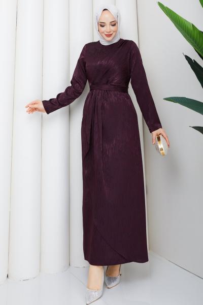 ESİN TESETTÜR ELBİSE Mürdüm