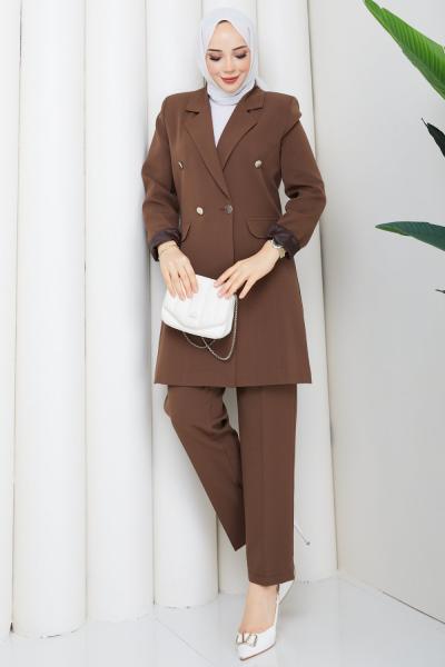 YENİ BESTE PANTOLONLU TAKIM  Kahve
