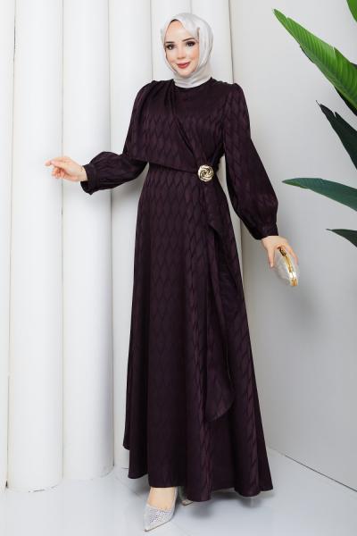 TOKALI TESETTÜR ELBİSE Mürdüm