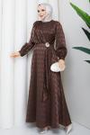 TOKALI TESETTÜR ELBİSE Kahve