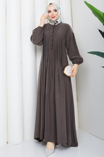 MODAL TESETTÜR ELBİSE  Kahve