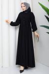 KREP TESETTÜR ELBİSE Siyah