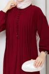 KREP TESETTÜR ELBİSE Bordo