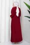 KREP TESETTÜR ELBİSE Bordo
