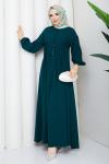 KREP TESETTÜR ELBİSE Zümrüt