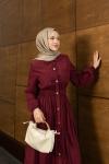 NİSAN TESETTÜR ELBİSE  Bordo