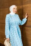 HATUN TESETTÜR ELBİSE Mavi