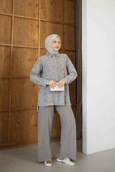 ÖZGE TESETTÜR İKİLİ TAKIM Gri