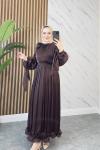 BİRCAN TESETTÜR ELBİSE Kahve