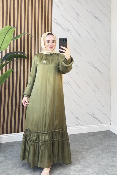 BEHİCE TESETTÜR ELBİSE Yeşil