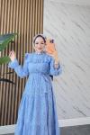 BANU TESETTÜR ELBİSE Mavi