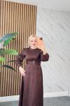 LİVA TESETTÜR ELBİSE Kahve