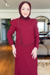 DİLEK TESETTÜR ABİYE ELBİSE Bordo