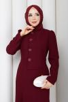 RÜVEYDA TESETTÜR ELBİSE Bordo