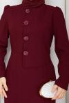RÜVEYDA TESETTÜR ELBİSE Bordo
