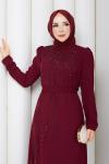 YEŞİM TESETTÜR ELBİSE  Bordo