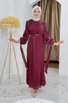 Aleyna abiye elbise  Bordo